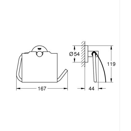 GROHE 40367001 - Držák toaletního papíru ESSENTIALS 167 x 119 mm lesklý chrom
