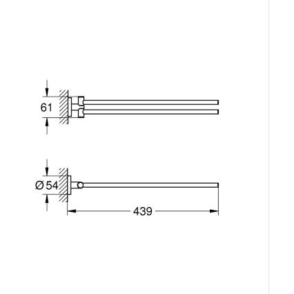GROHE 40371001 - Držák na ručníky ESSENTIALS 439 mm lesklý chrom