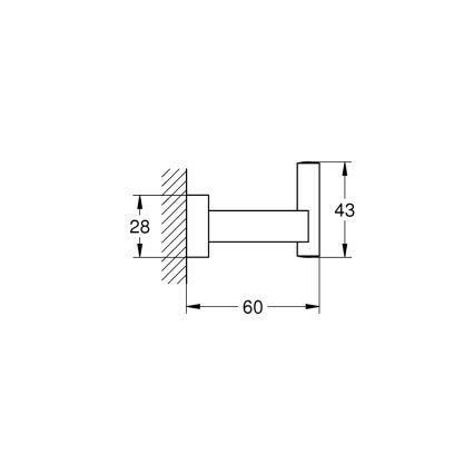 GROHE 40511AL1 - Háček na koupací plášť ESSENTIALS CUBE grafit