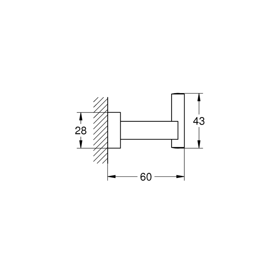 GROHE 40511AL1 - Háček na koupací plášť ESSENTIALS CUBE grafit