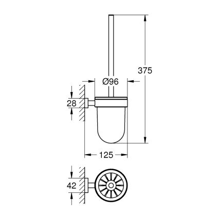 GROHE 40513DC1 - Souprava na čištění toalety ESSENTIALS CUBE nerez