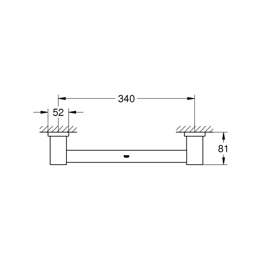 GROHE 40514001 - Vanové madlo ESSENTIALS CUBE 392 mm lesklý chrom