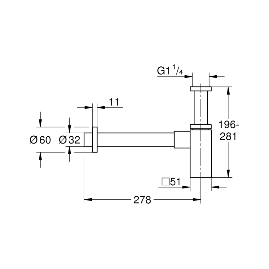 GROHE 40564A00 - Sifon SIFONY grafit