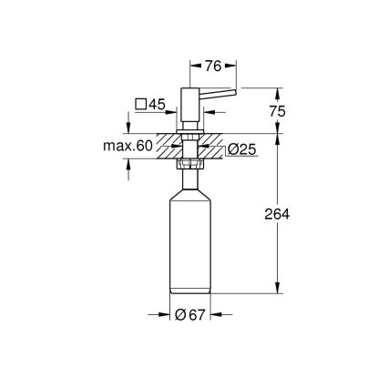 GROHE 40649000 - Dávkovač mýdla CUBIC 500 ml lesklý chrom