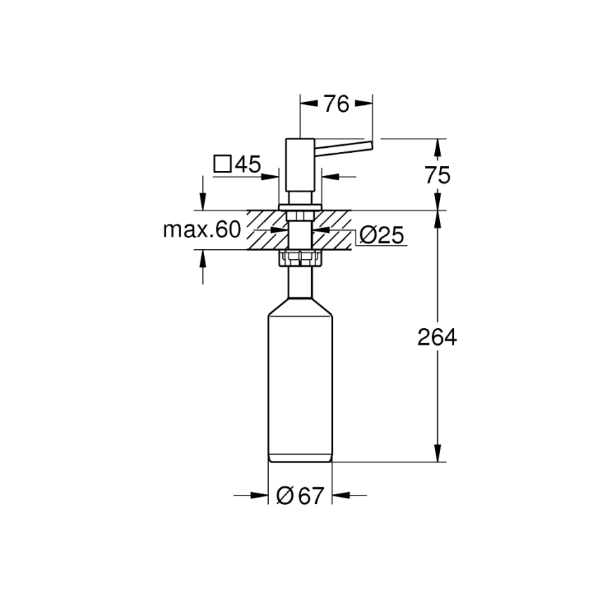 GROHE 40649000 - Dávkovač mýdla CUBIC 500 ml lesklý chrom