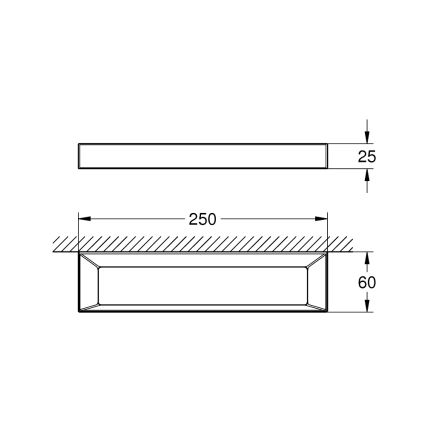 GROHE 40766000 - Držák na ručníky SELECTION CUBE 25 × 6 × 1,5 cm lesklý chrom