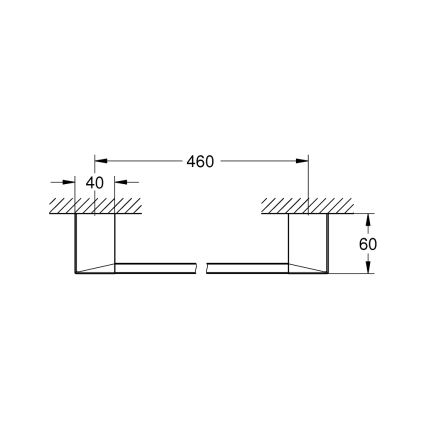 GROHE 40767000 - Držák na osušky SELECTION CUBE 500 mm lesklý chrom