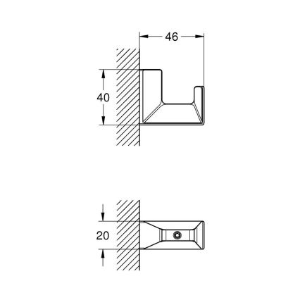 GROHE 40782000 - Háček na koupací plášť SELECTION CUBE lesklý chrom