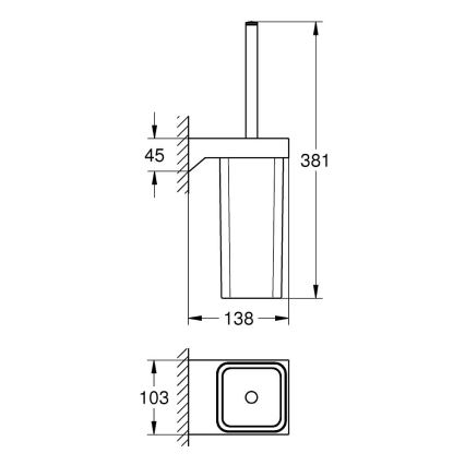 GROHE 40857000 - Souprava na čištění toalety SELECTION CUBE lesklý chrom