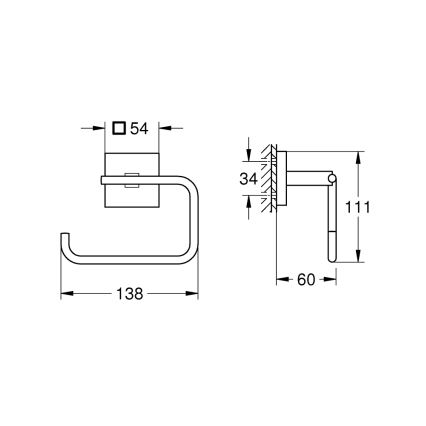 GROHE 40978DC0 - Držák toaletního papíru START CUBE nerez