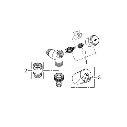 GROHE 41010000 - Přípojný ventil EGGEMANN DN 15 lesklý chrom