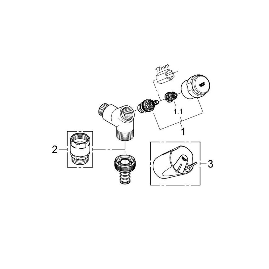 GROHE 41010000 - Přípojný ventil EGGEMANN DN 15 lesklý chrom