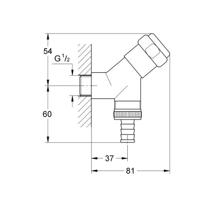 GROHE 41010000 - Přípojný ventil EGGEMANN DN 15 lesklý chrom