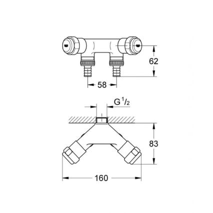 GROHE 41022000 - Dvojitý ventil EGGEMANN DN 15 lesklý chrom