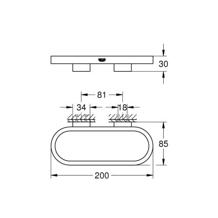 GROHE 41035000 - Držák na ručníky SELECTION 200 mm lesklý chrom