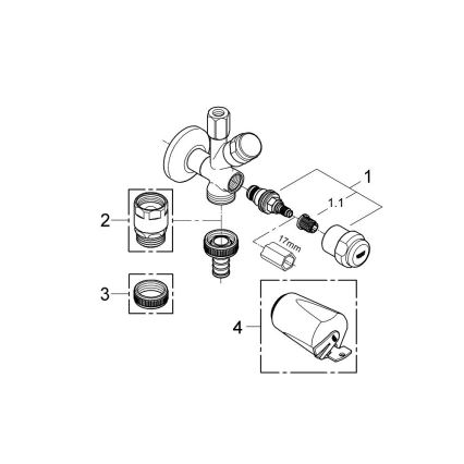 GROHE 41073000 - Kombi-rohový ventil WAS 12” × 38” lesklý chrom