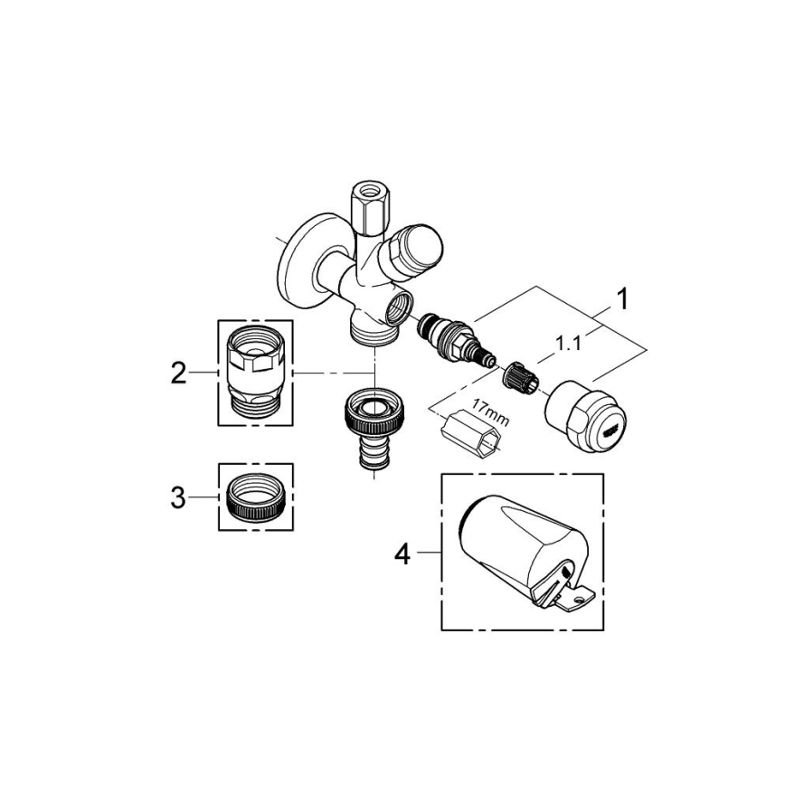 GROHE 41073000 - Kombi-rohový ventil WAS 12” × 38” lesklý chrom