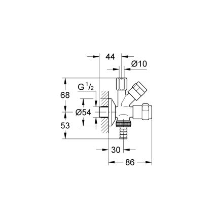 GROHE 41073000 - Kombi-rohový ventil WAS 12” × 38” lesklý chrom