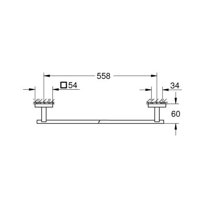 GROHE 41089DC0 - Držák na osušky START CUBE 600 mm nerez