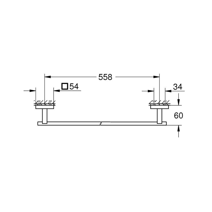GROHE 41089DC0 - Držák na osušky START CUBE 600 mm nerez