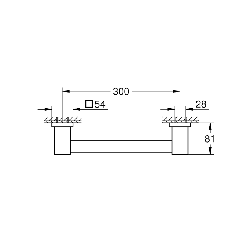 GROHE 410942430 - Vanové madlo START CUBE 354 mm černá