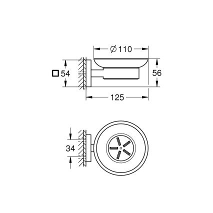 GROHE 41096DC0 - Miska na mýdlo START CUBE 110 x 56 x 125 mm nerez