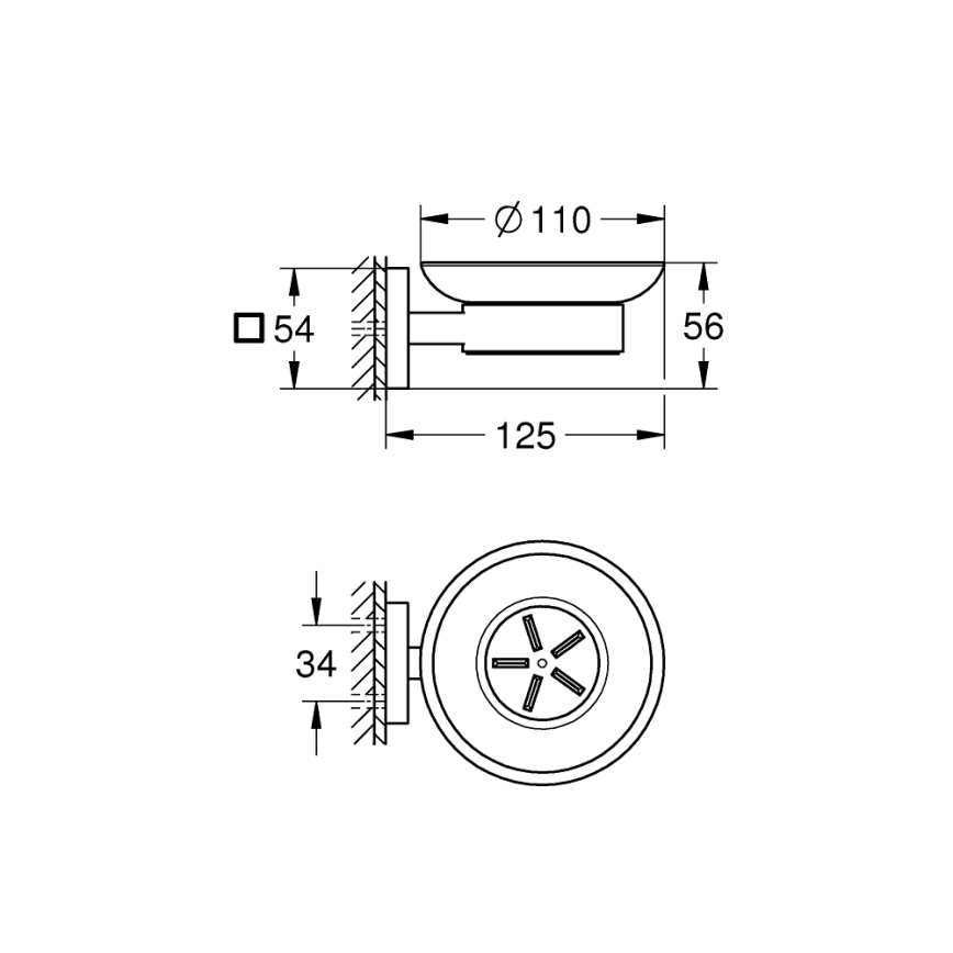 GROHE 41096DC0 - Miska na mýdlo START CUBE 110 x 56 x 125 mm nerez