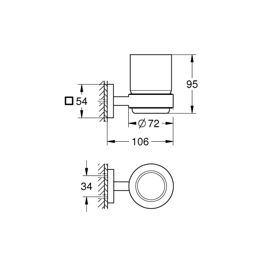 GROHE 41097DC0 - Sklenička s držákem START CUBE nerez