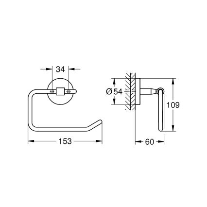 GROHE 41165000 - Držák toaletního papíru START COSMOPOLITAN 153 × 109 mm chrom