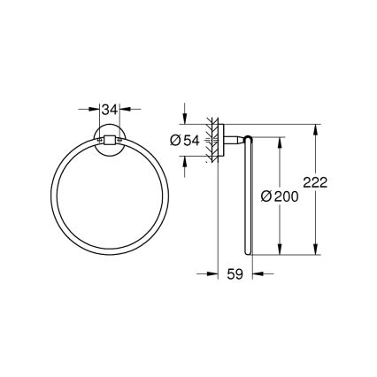 GROHE 41167000 - Držák na ručníky START COSMOPOLITAN průměr 200 mm lesklý chrom