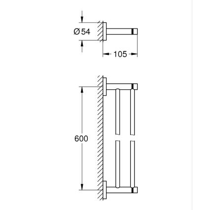 GROHE 412032430 - Dvouramenný držák na ručníky START 654 mm černá