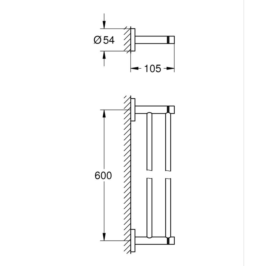 GROHE 412032430 - Dvouramenný držák na ručníky START 654 mm černá
