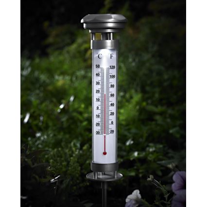 Grundig 89640 - LED Solární lampa s teploměrem 1xLED/1,2V IP44