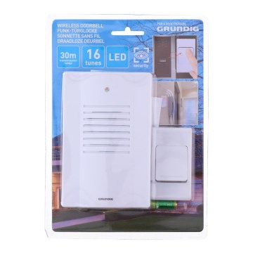 Grundig - Bezdrátový zvonek 16 melodií 3xAA + 3x AG13 IP44