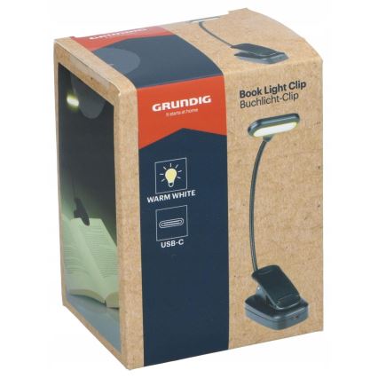 Grundig - LED Nabíjecí stolní lampa s klipem LED/5V 400 mAh černá