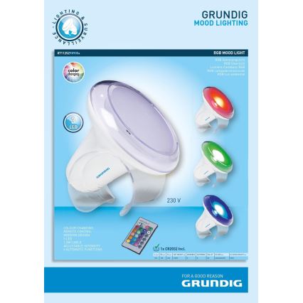 Grundig - LED RGB Stmívatelná stolní lampa LED/1W/230V + dálkové ovládání