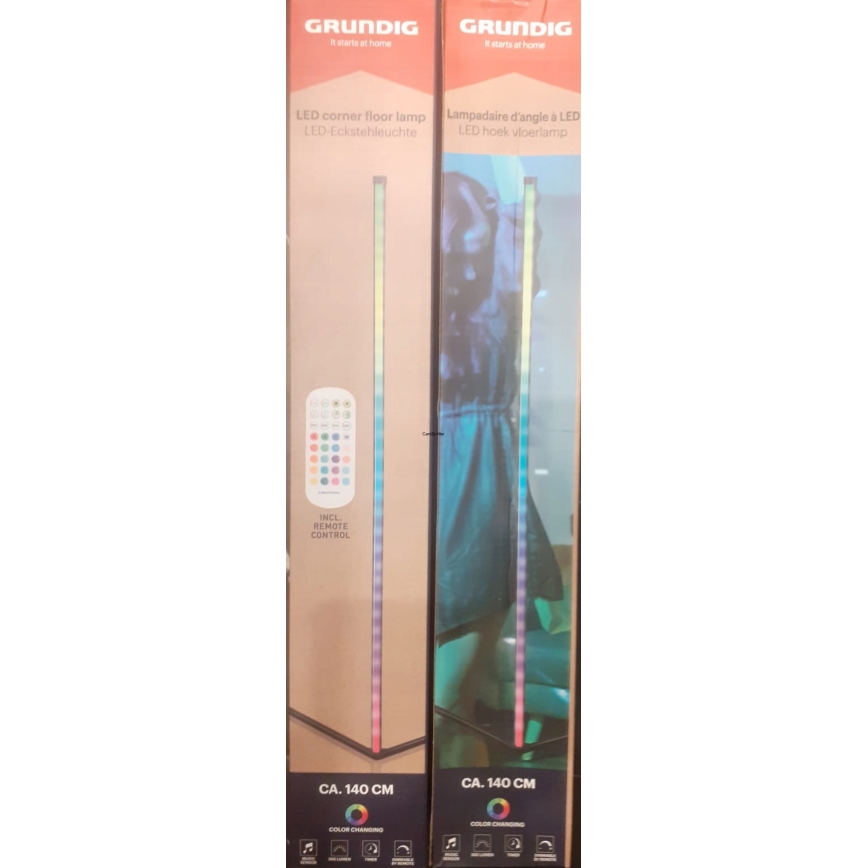 Grundig - LED RGBW Stmívatelná stojací lampa LED/6W/230V + dálkové ovládání