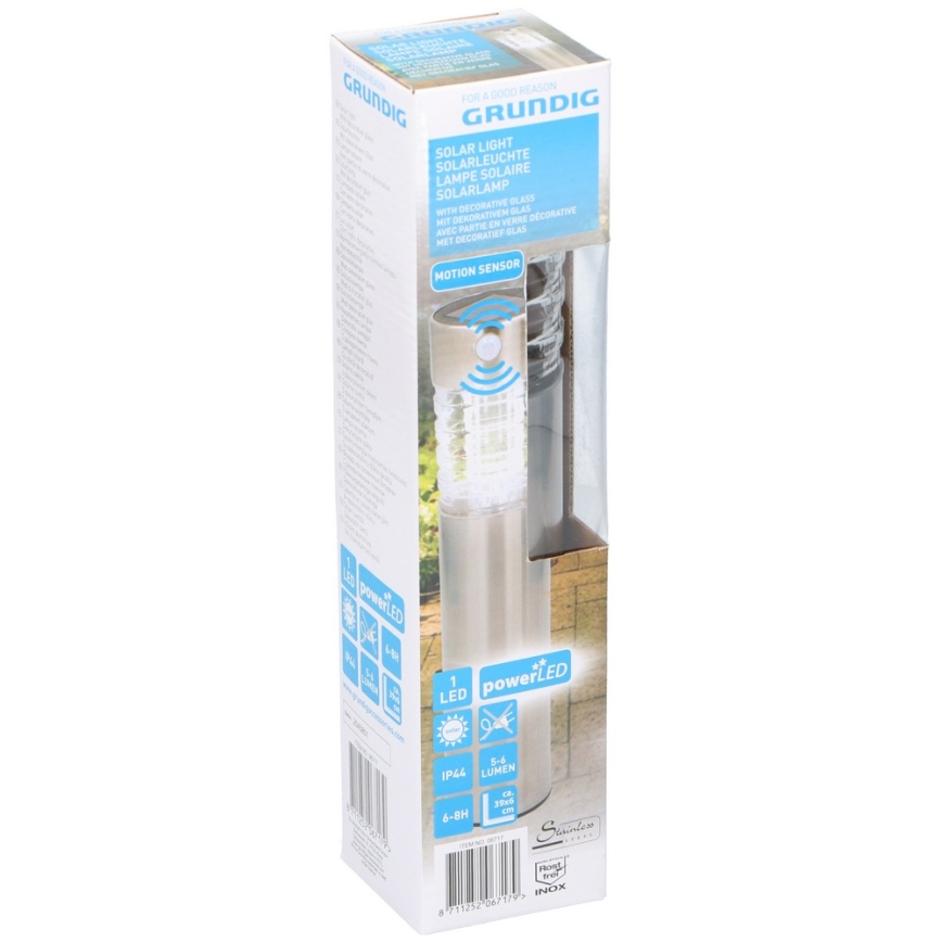 Grundig - LED Solární lampa se senzorem 1xLED/1,2V 600 mAh IP44