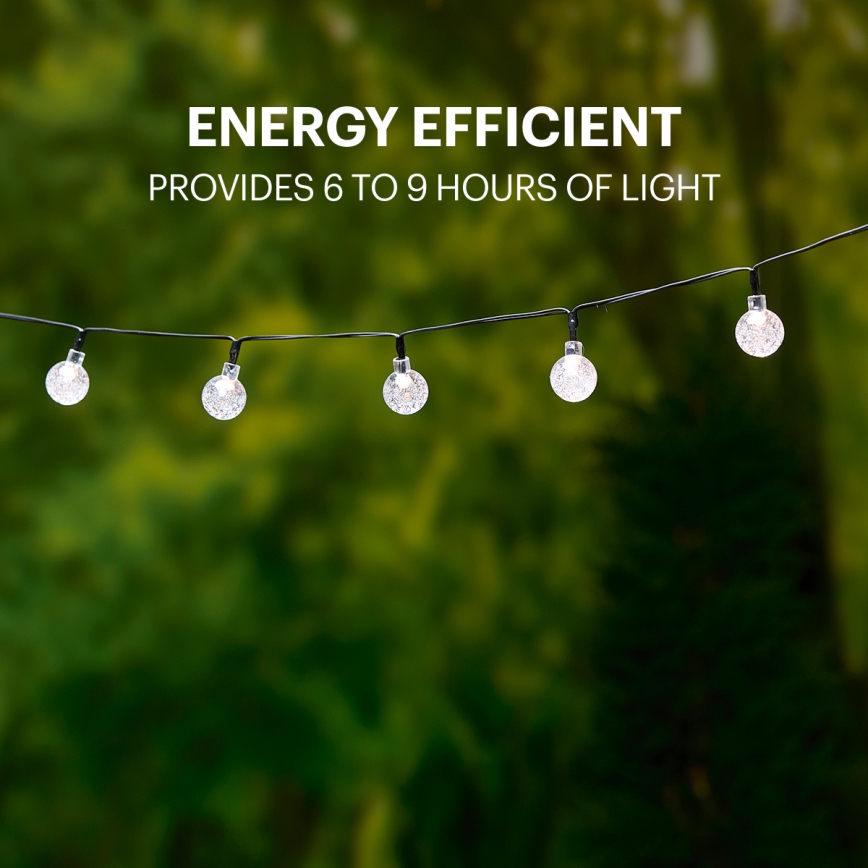 Grundig - LED Solární řetěz 50xLED/8 funkcí 6,9m teplá bílá 600 mAh