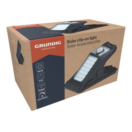 Grundig - LED Solární svítidlo se senzorem CLIP-ON LED/9W/3,7V IP44