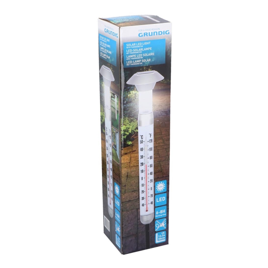 Grundig - LED Solární teploměr 1xAAA 600 mAh IP44