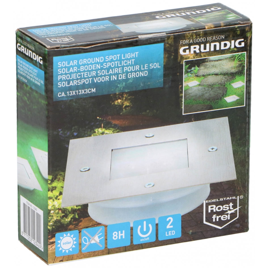 Grundig - LED Solární zápustné svítidlo 2xLED/1,2V 600 mAh IP44
