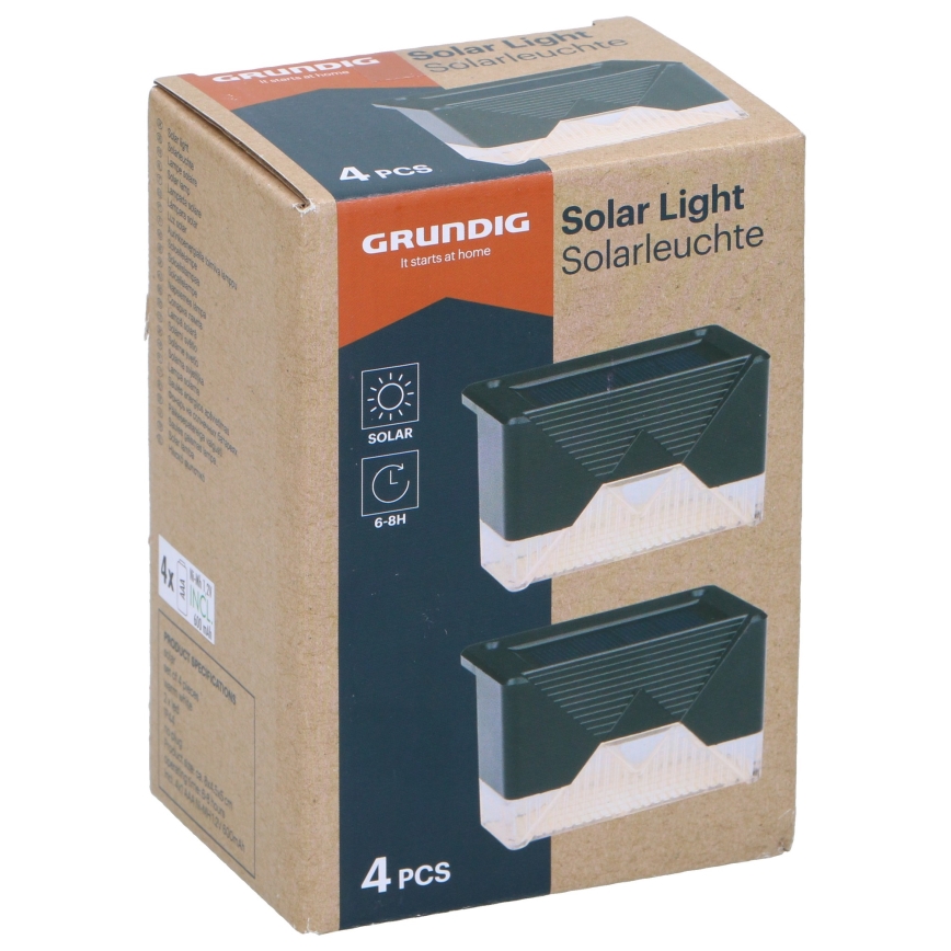 Grundig - SADA 4x LED Solární nástěnné svítidlo LED/1,2V 600 mAh IP44