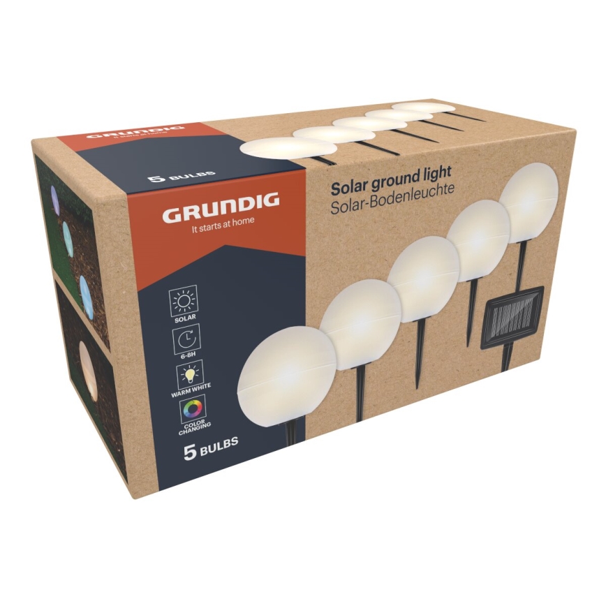 Grundig - SADA 5x LED RGBW  Solární svítidlo LED/3,2V IP44