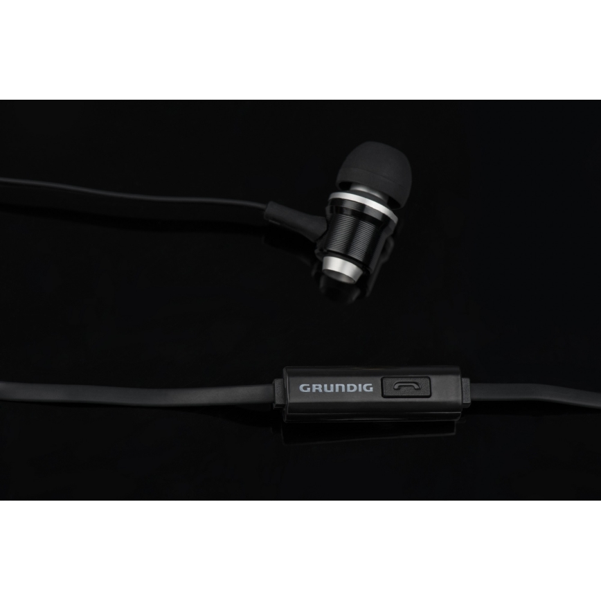Grundig - Sluchátka s mikrofonem JACK 3,5 mm černá
