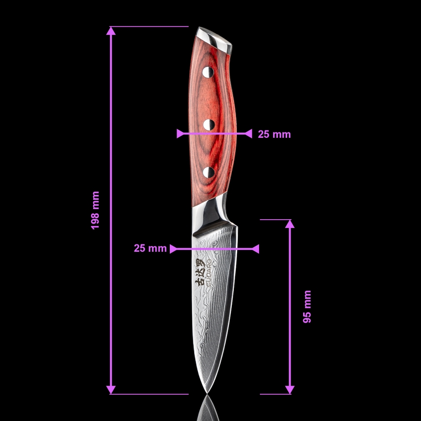 Gudaro - Damaškový kuchyňský nůž KENSHO 3,5, 67 vrstev oceli, délka 9,5 cm