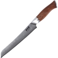 Gudaro - Damaškový kuchyňský nůž na pečivo TAKUMI 8, 67 vrstev oceli, délka 20 cm, ořech