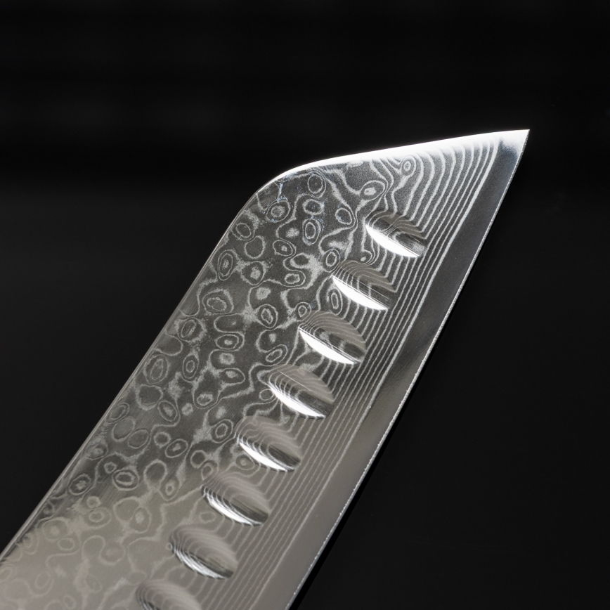 Gudaro - Damaškový Santoku kuchyňský nůž TAKUMI 7, 67 vrstev oceli, délka 17,5 cm, ořech