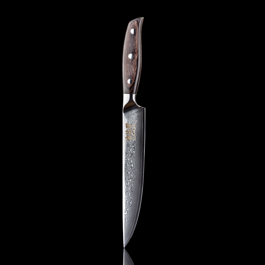 Gudaro - Damaškový porcovací nůž SHIRO 8, 67 vrstev oceli, délka 20 cm