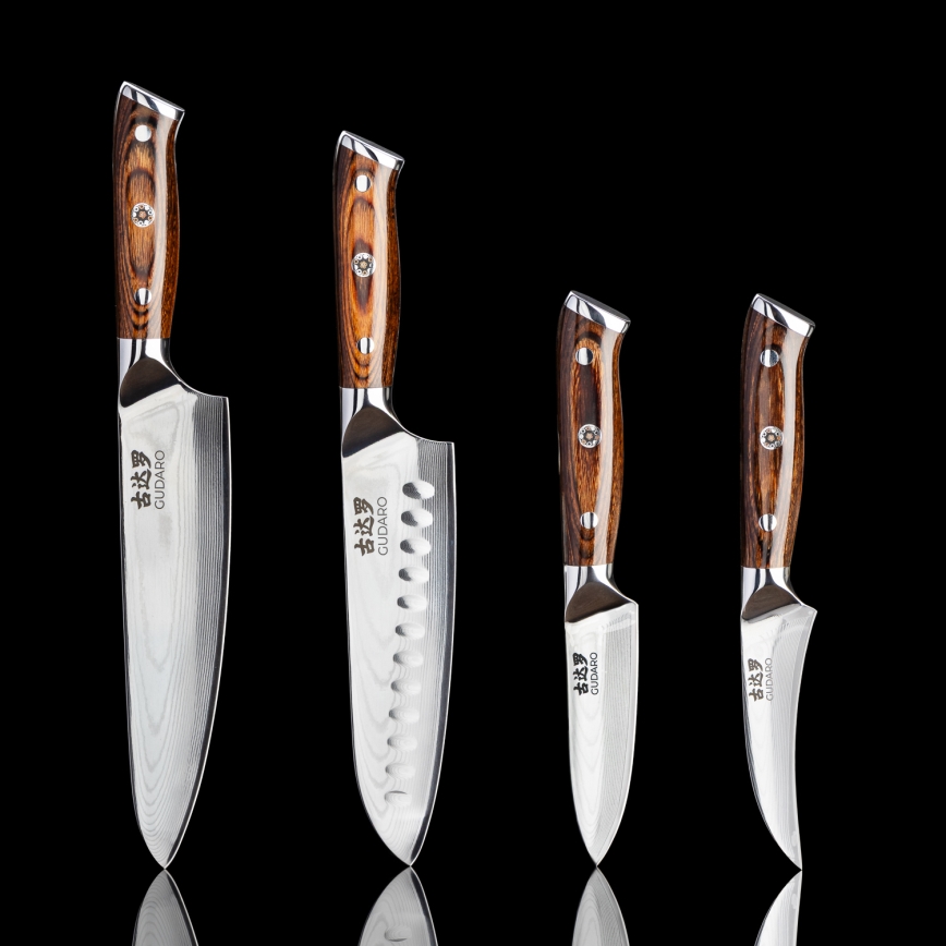 Gudaro - Damaškový Santoku kuchyňský nůž FENG 7,5, 67 vrstev oceli, délka 18 cm